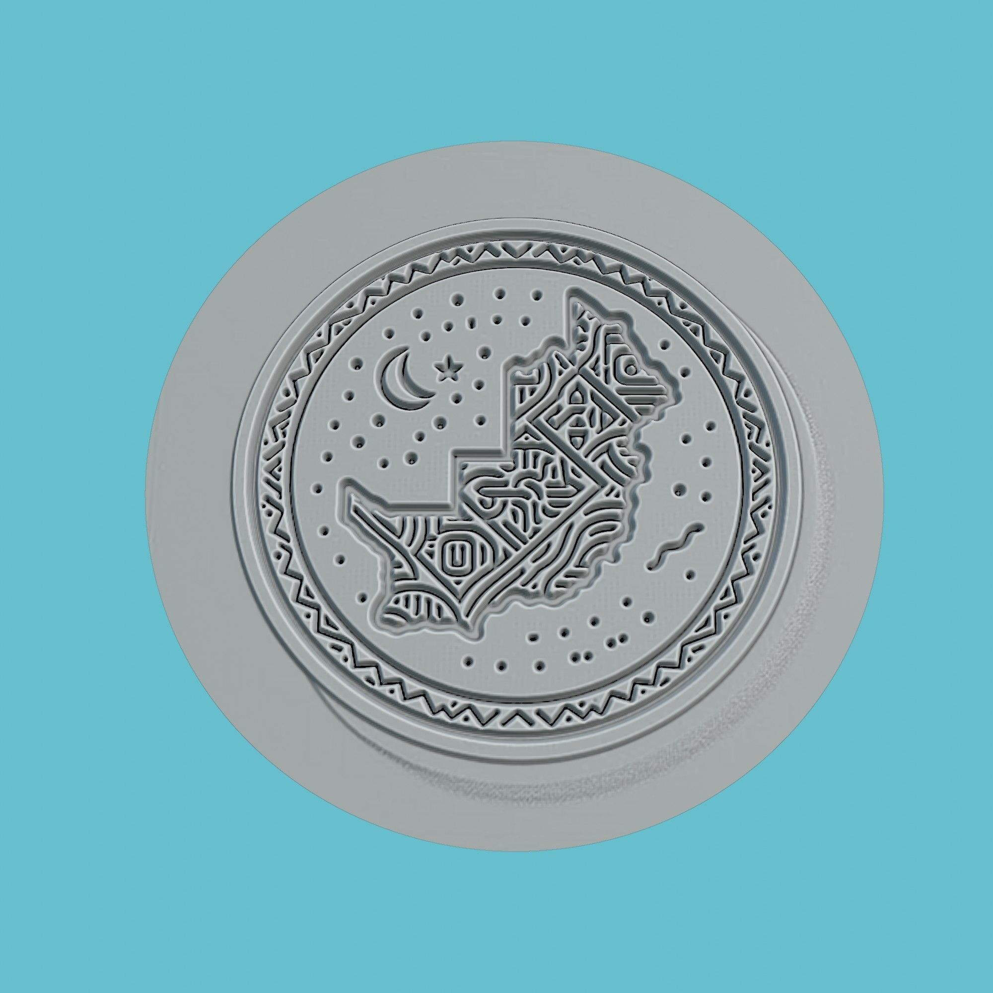 Mauritania Map Medallion Wall Art Printer 3D print model_2