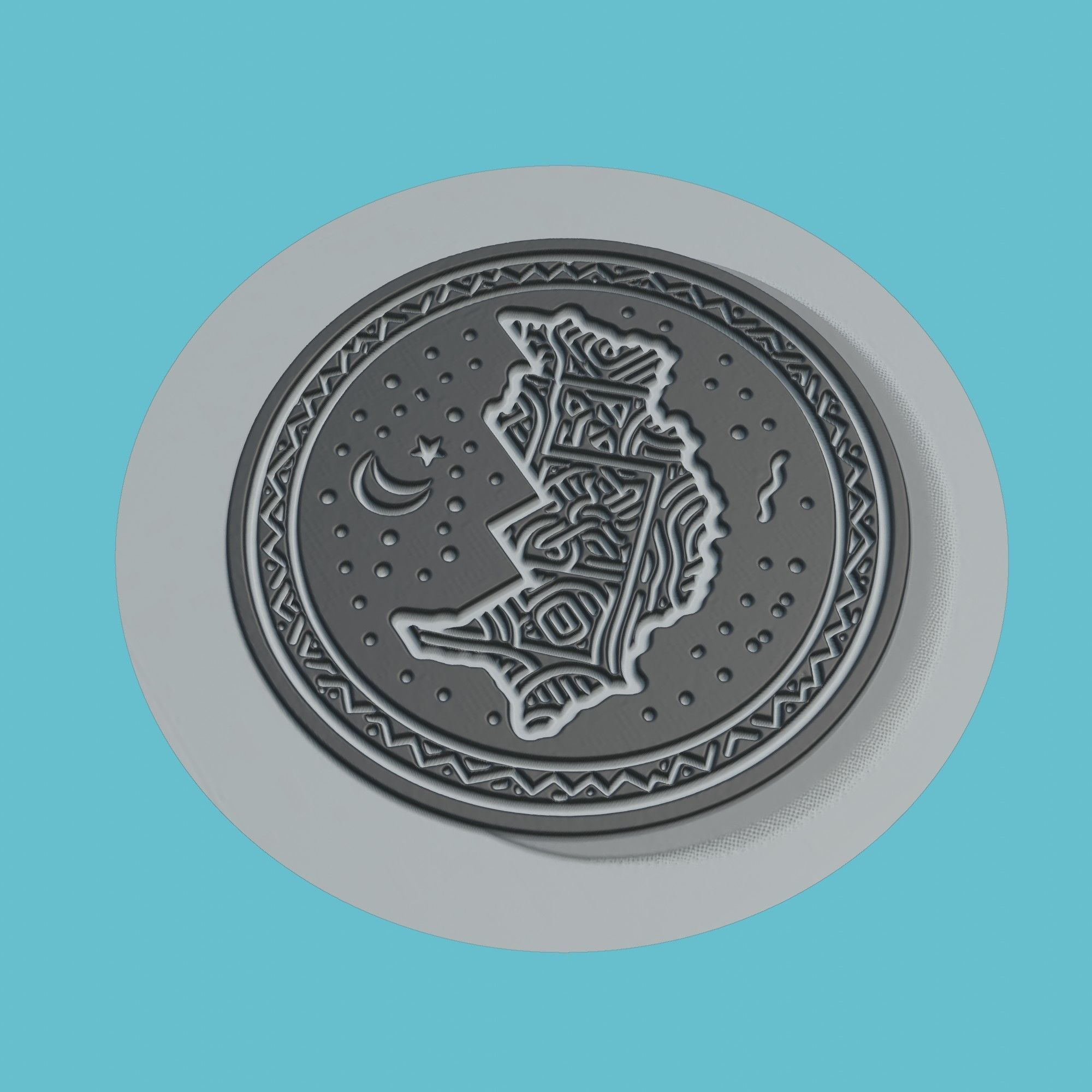 Mauritania Map Medallion Wall Art Printer 3D print model_1