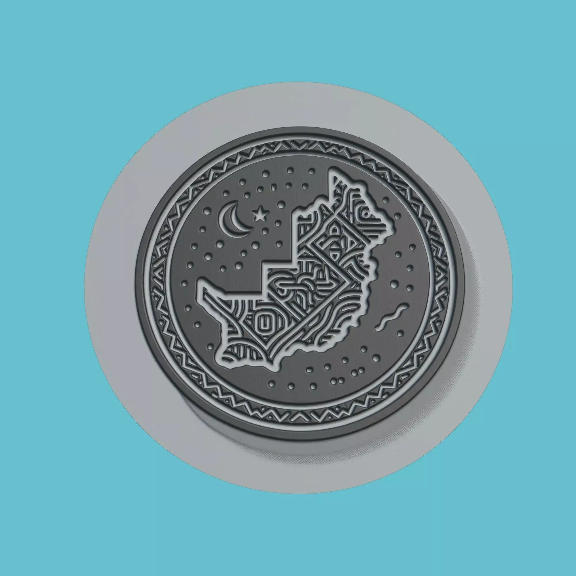 Mauritania Map Medallion Wall Art Printer 3D print model_0