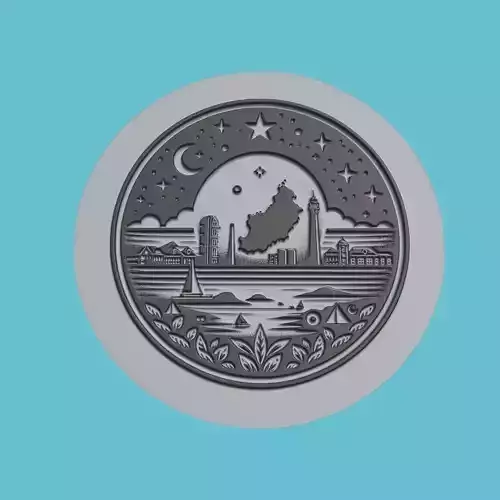 Mauritius Map Medallion Wall Art Printer
