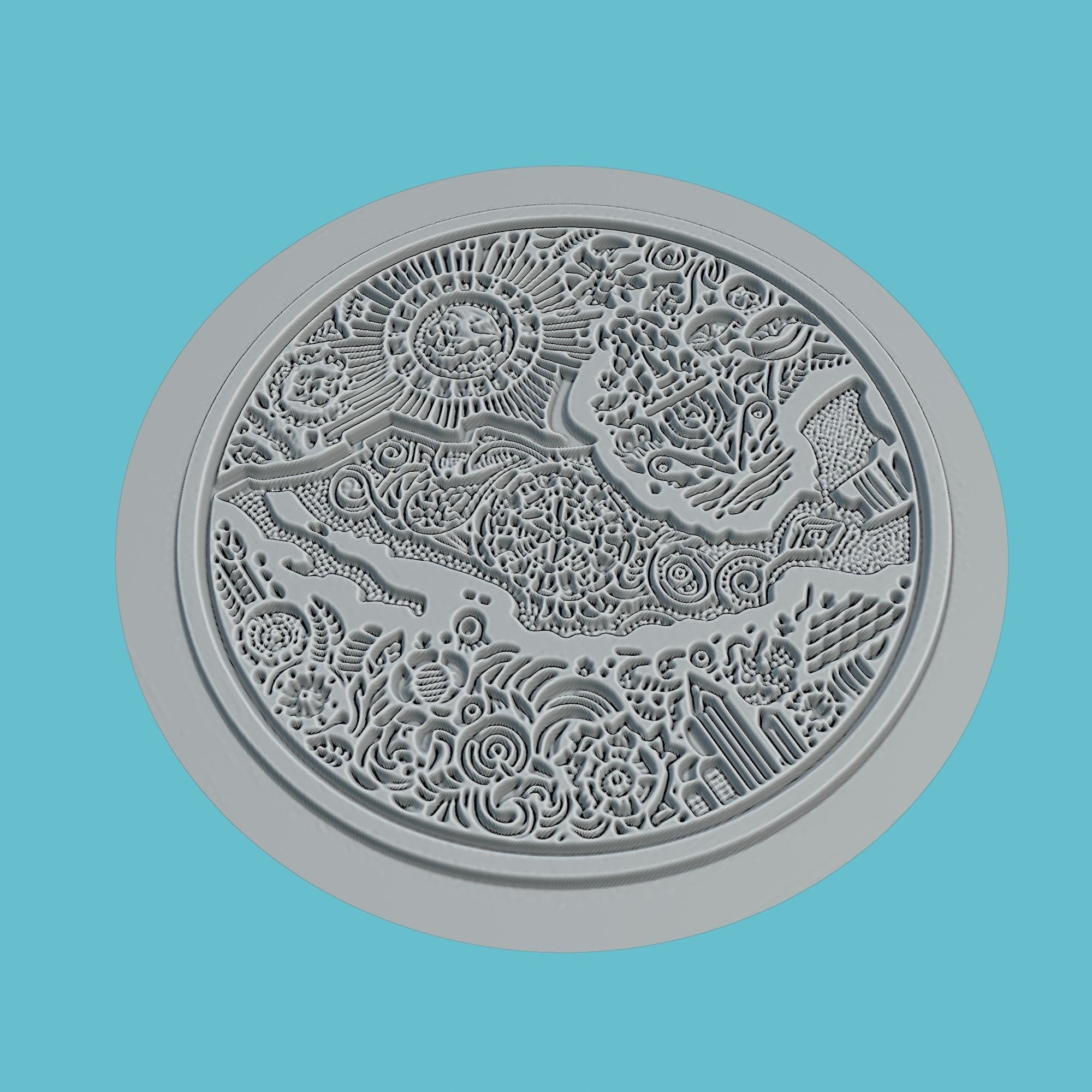 Mexico Map Medallion Wall Art Printer 3D print model_3