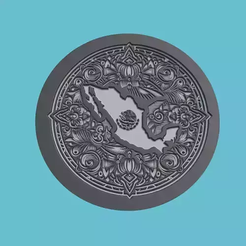 Mexico Map Medallion Wall Art Printer