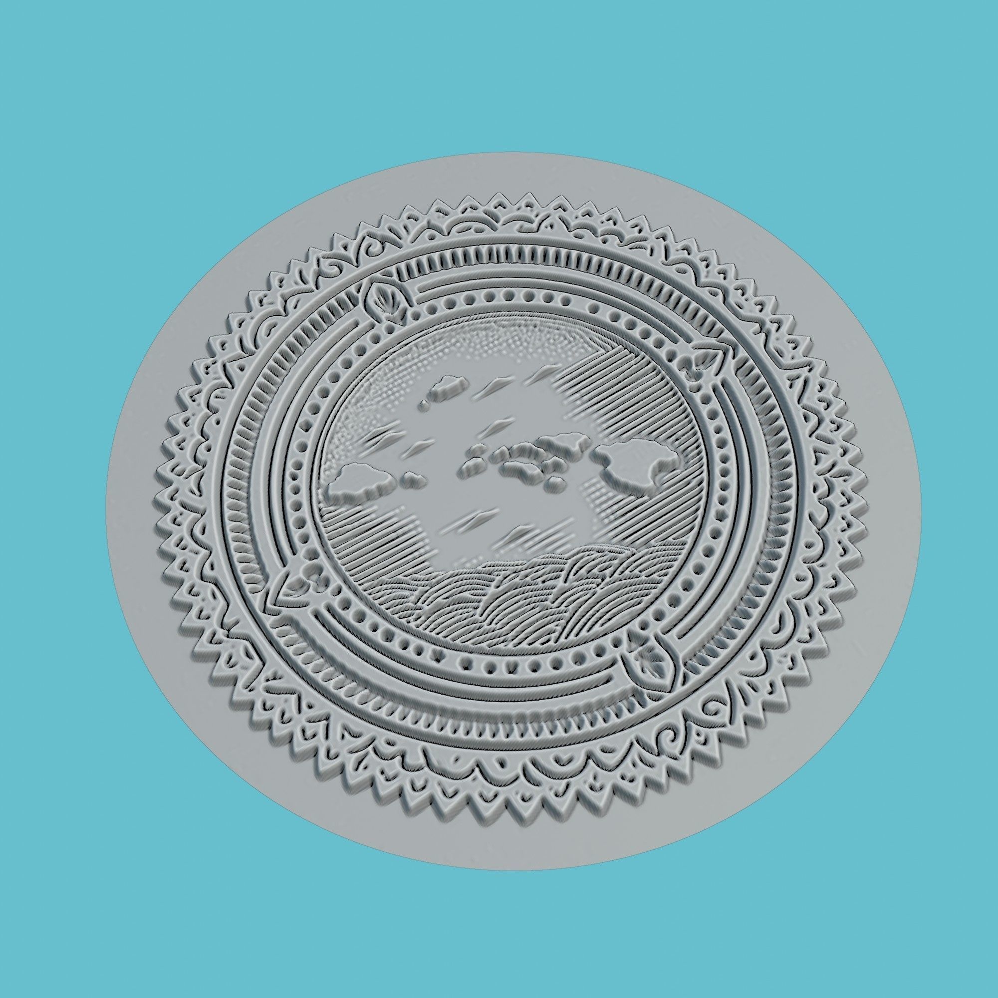 Micronesia Map Medallion Wall Art Printer 3D print model_3