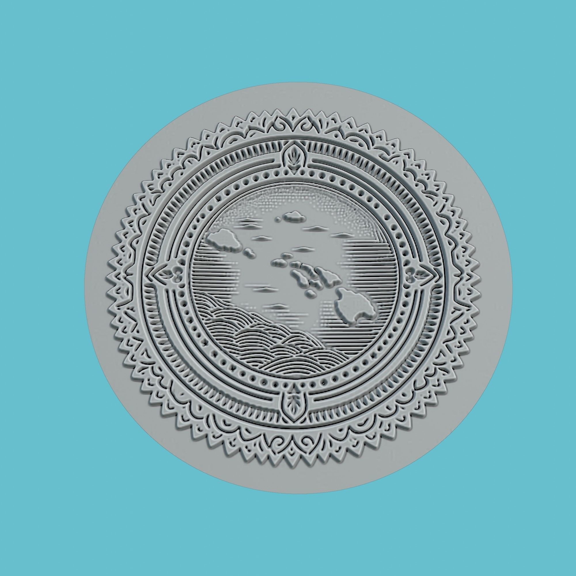 Micronesia Map Medallion Wall Art Printer 3D print model_2