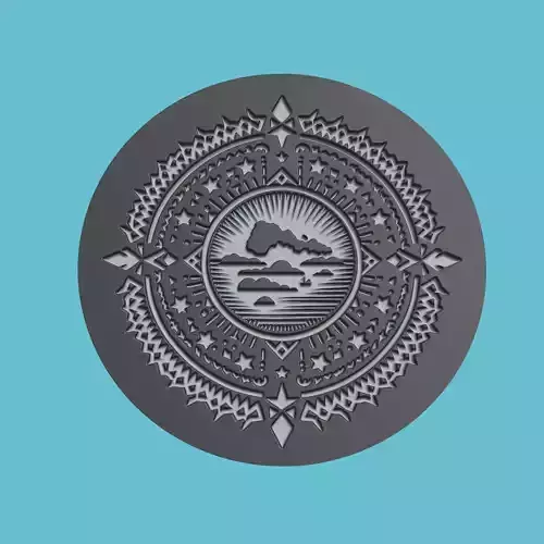 Micronesia Map Medallion Wall Art Printer