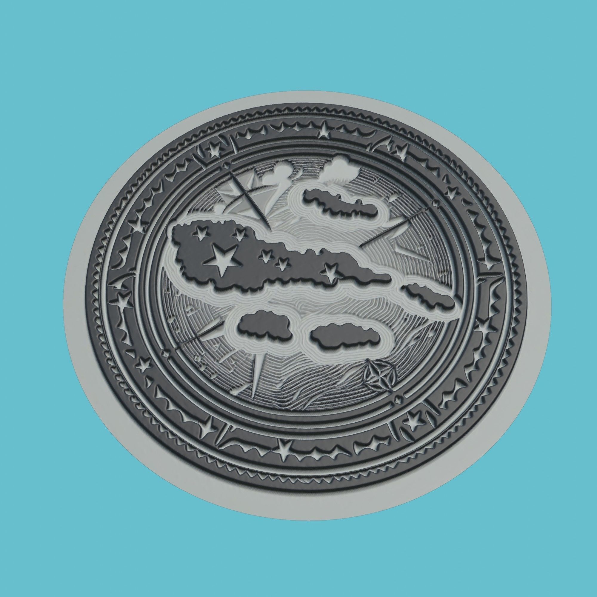 Micronesia Map Medallion Wall Art Printer 3D print model_1