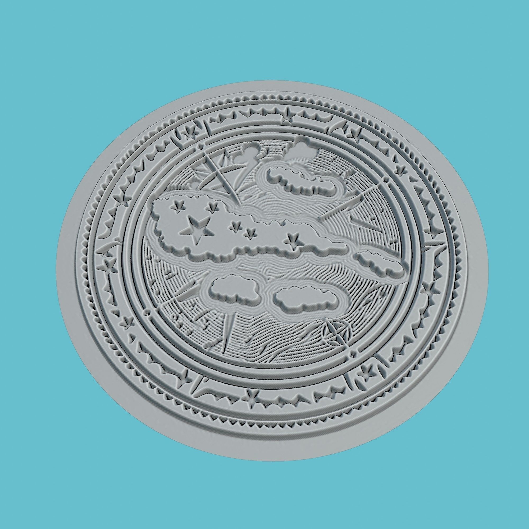 Micronesia Map Medallion Wall Art Printer 3D print model_3