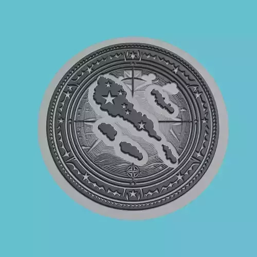 Micronesia Map Medallion Wall Art Printer
