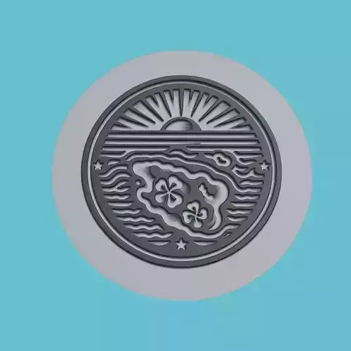 Micronesia Map Medallion Wall Art Printer