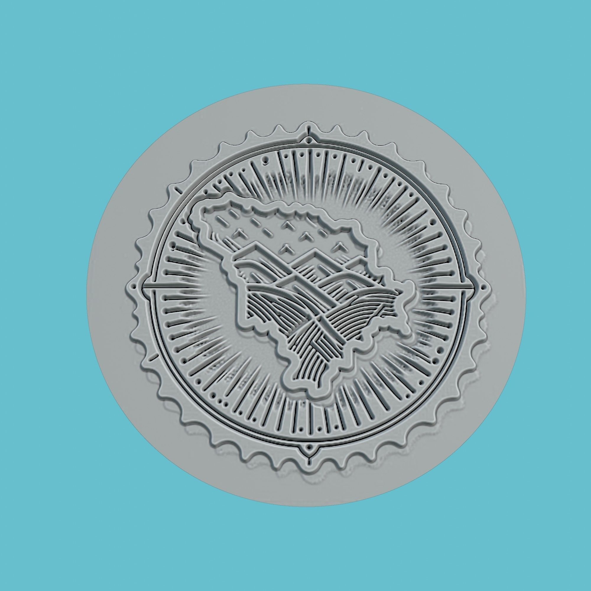 Moldova Map Medallion Wall Art Printer 3D print model_2