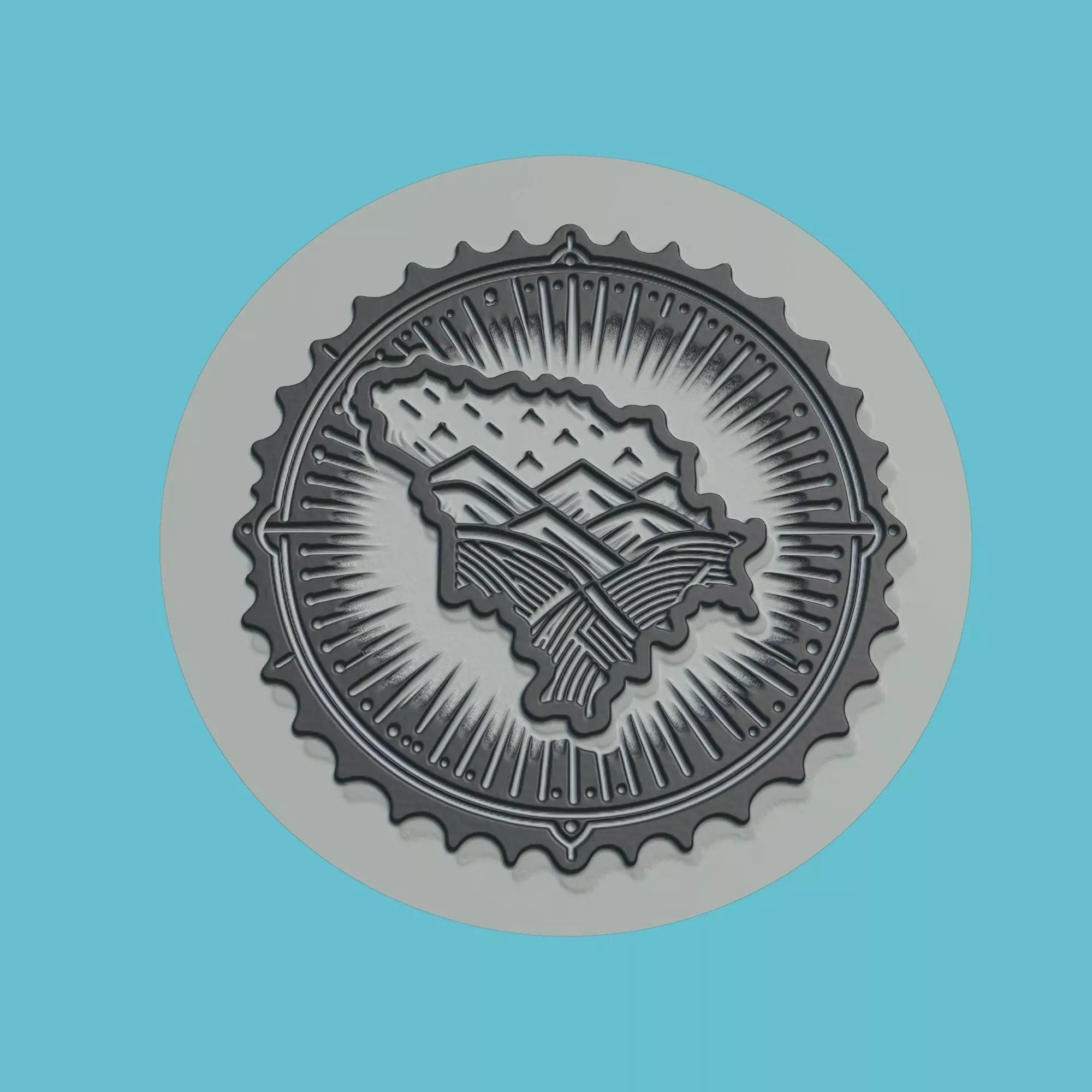 Moldova Map Medallion Wall Art Printer 3D print model_0