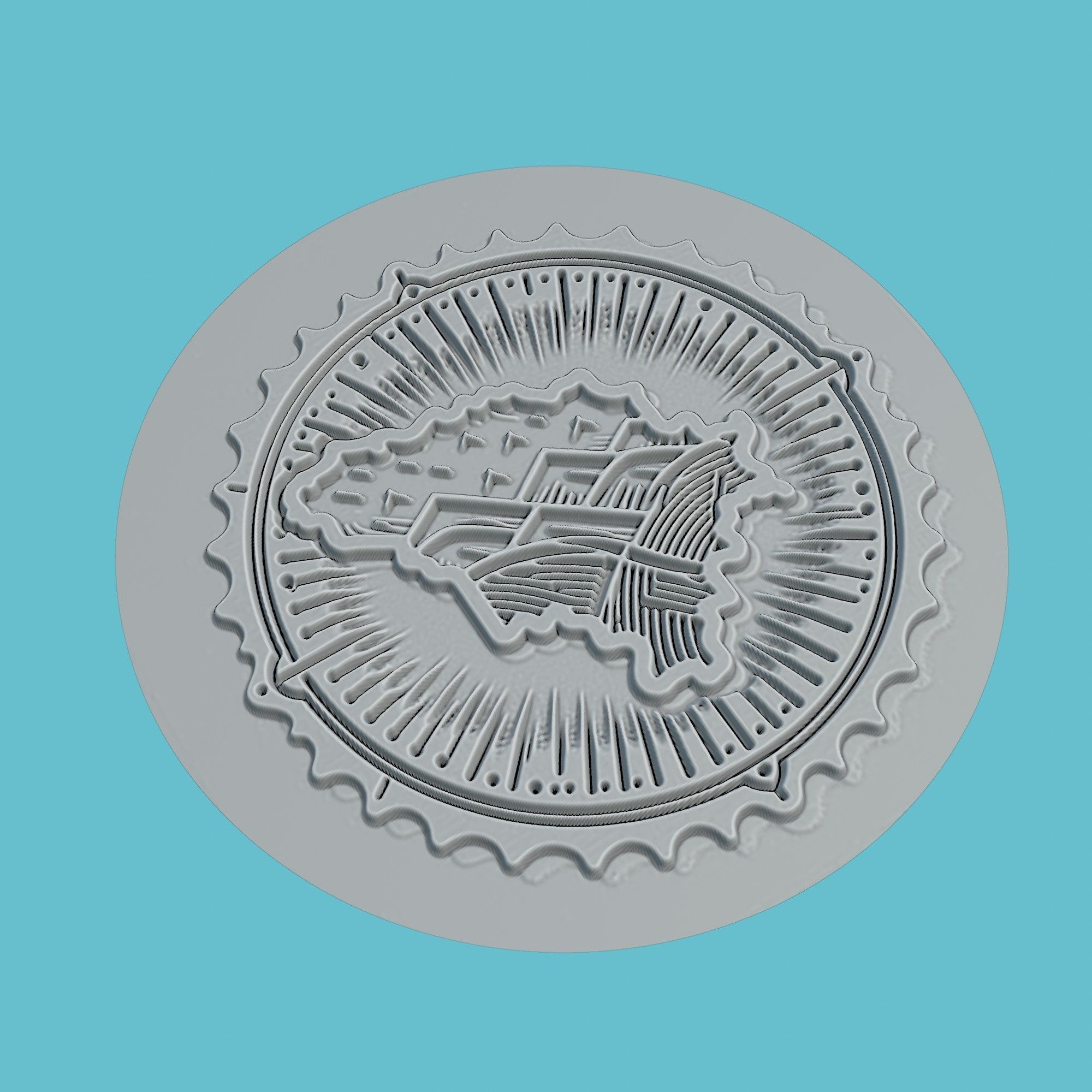 Moldova Map Medallion Wall Art Printer 3D print model_3