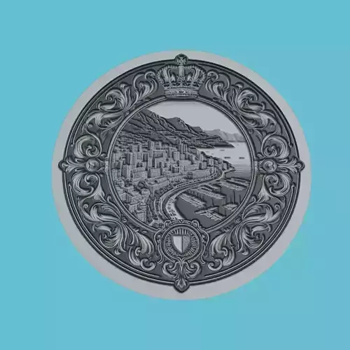 Monaco Map Medallion Wall Art Printer