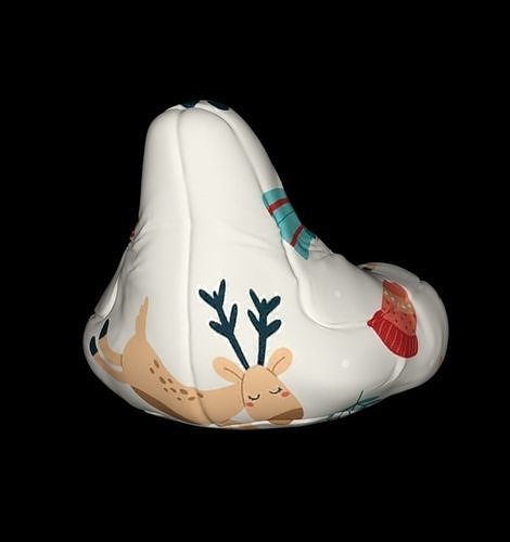 beanbag poof christmas furniture Low-poly 3D model 5