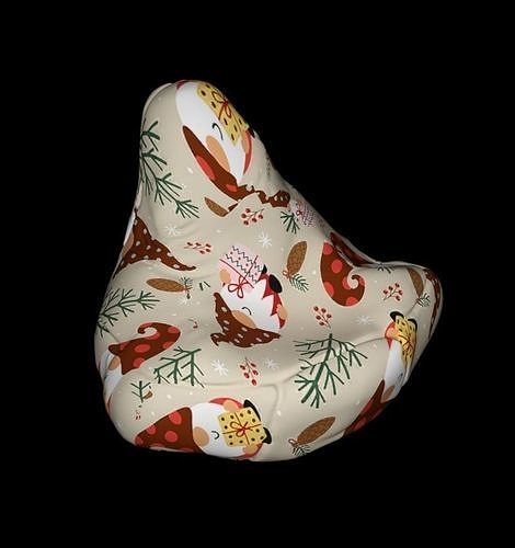 beanbag poof christmas furniture Low-poly 3D model 2