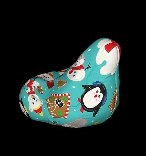 beanbag poof christmas furniture Low-poly 3D model 7