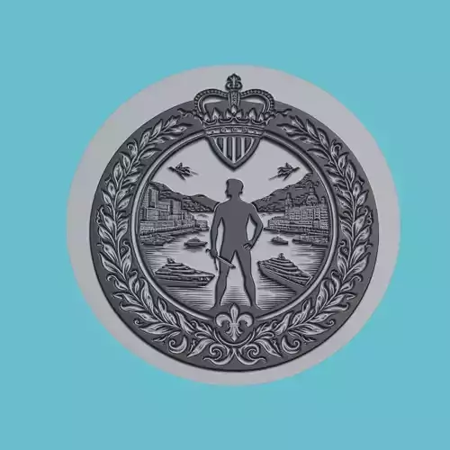 Monaco Map Medallion Wall Art Printer