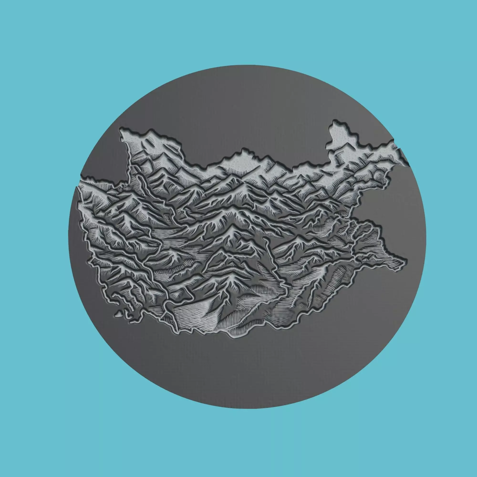 Mongolia Map Medallion Wall Art Printer 3D print model_0