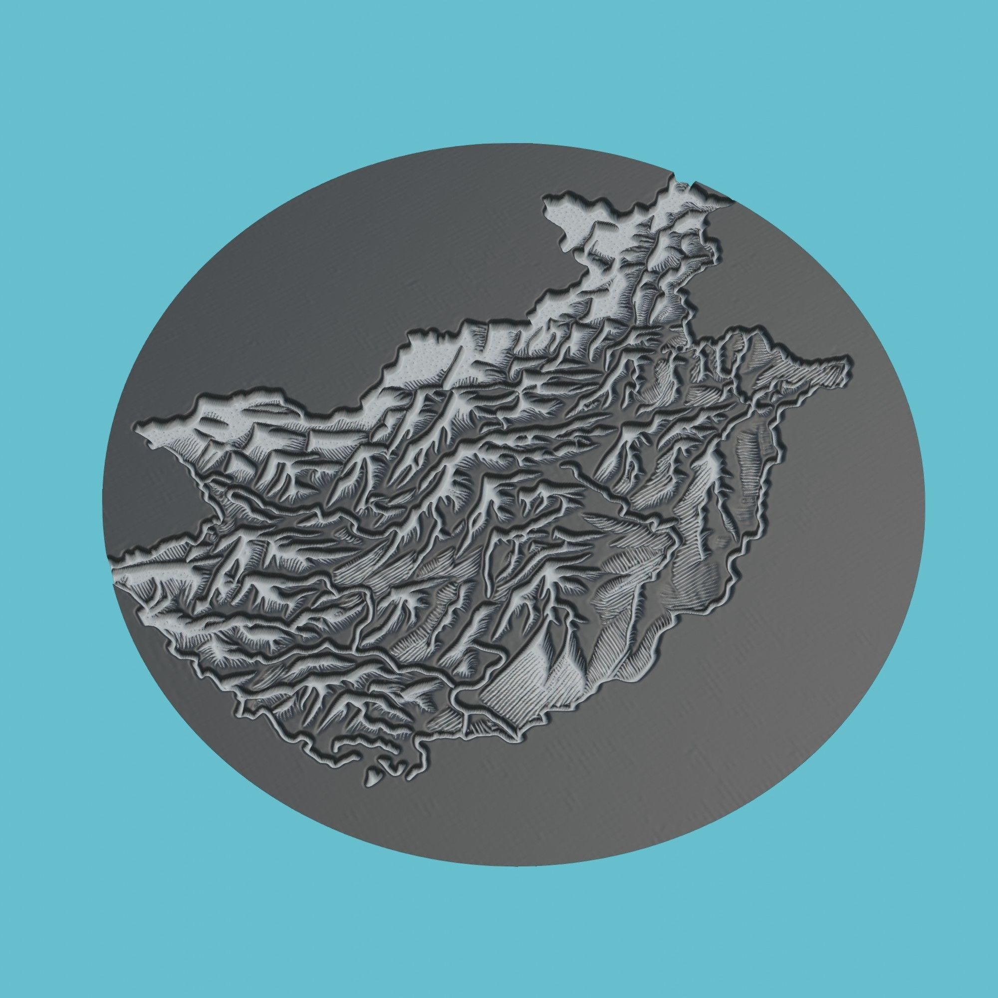 Mongolia Map Medallion Wall Art Printer 3D print model_1