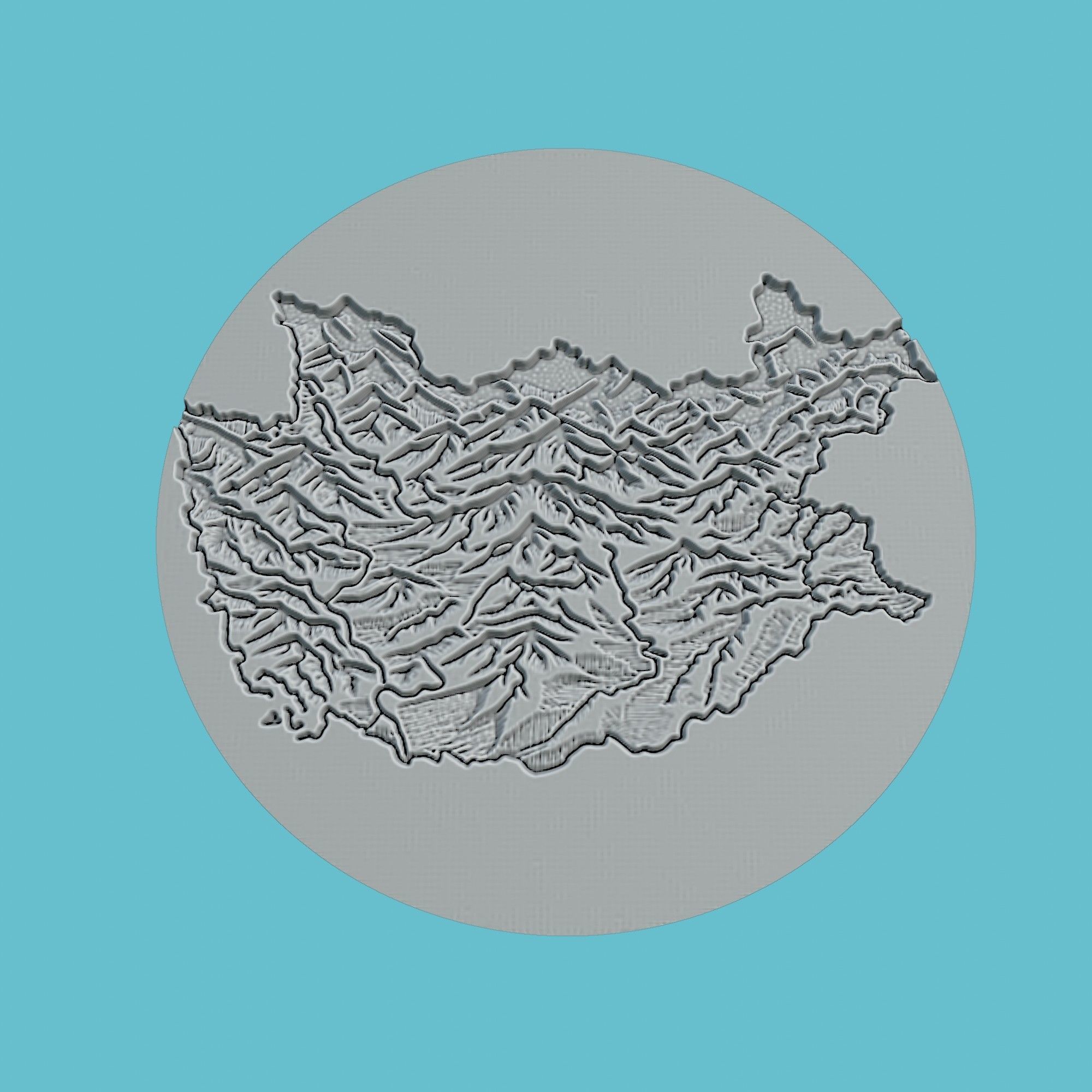 Mongolia Map Medallion Wall Art Printer 3D print model_2