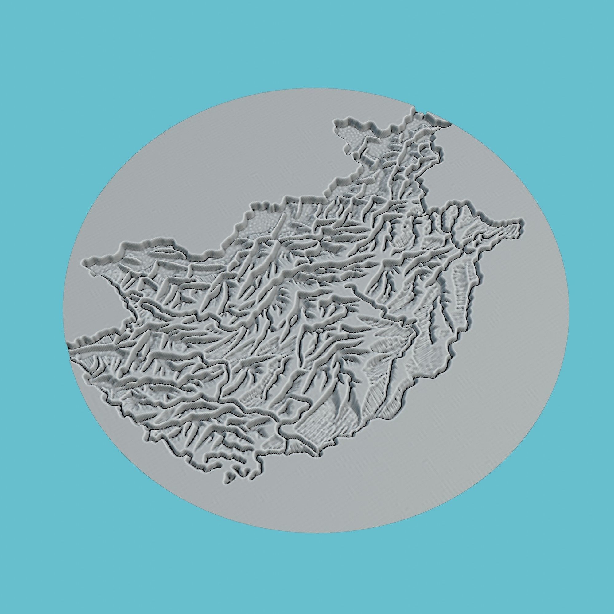 Mongolia Map Medallion Wall Art Printer 3D print model_3