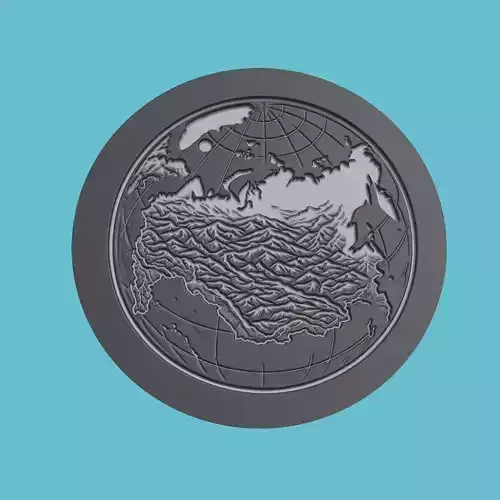 Mongolia Map Medallion Wall Art Printer