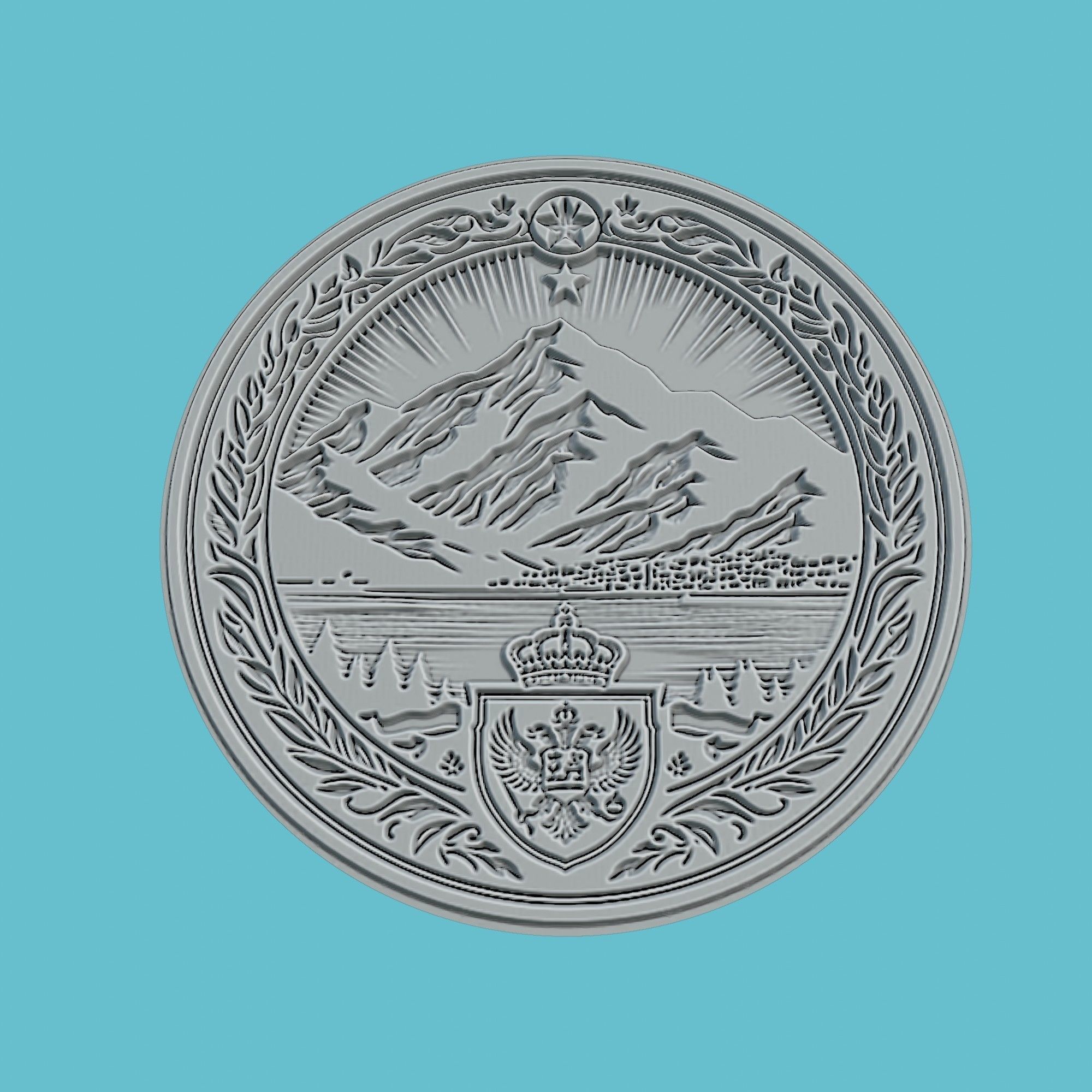 Montenegro Map Medallion Wall Art Printer 3D print model_2