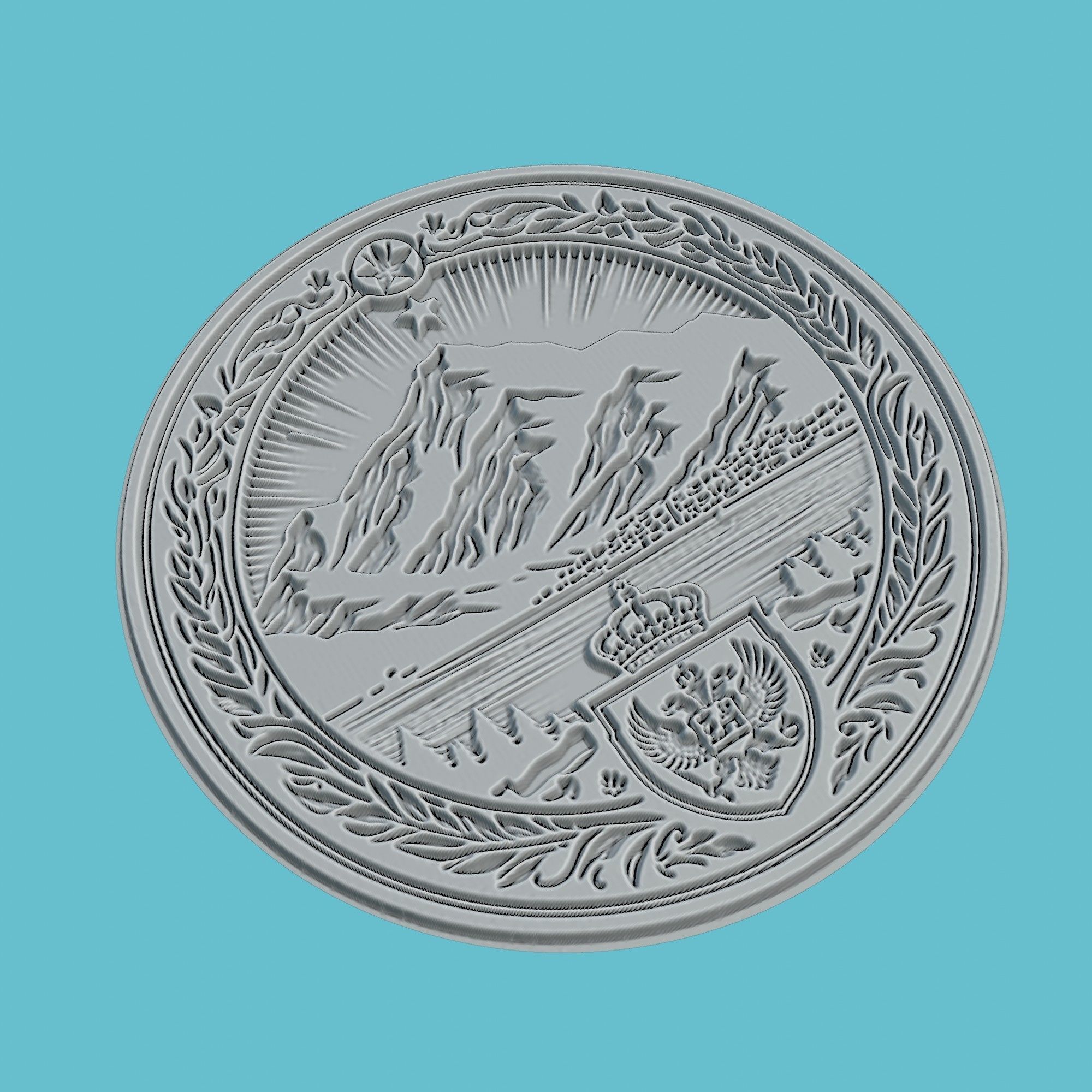 Montenegro Map Medallion Wall Art Printer 3D print model_3