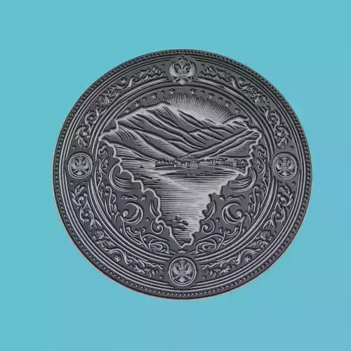 Montenegro Map Medallion Wall Art Printer