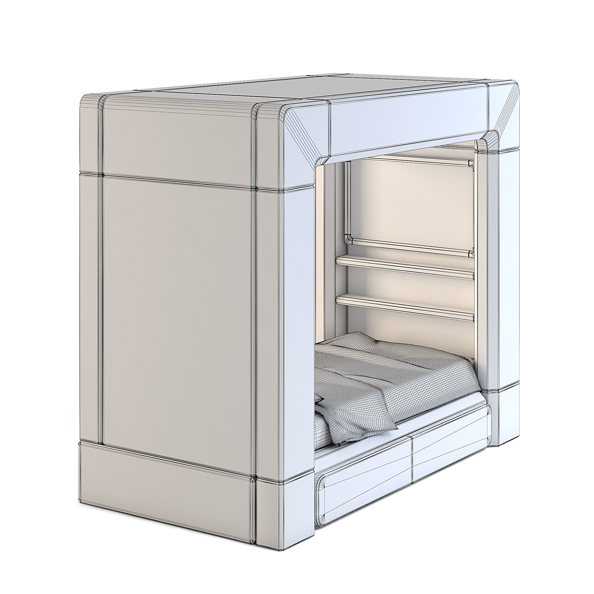 Futuristic Apartment Sleeping Pod 3D model_3