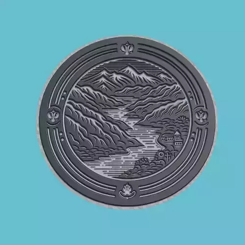 Montenegro Map Medallion Wall Art Printer