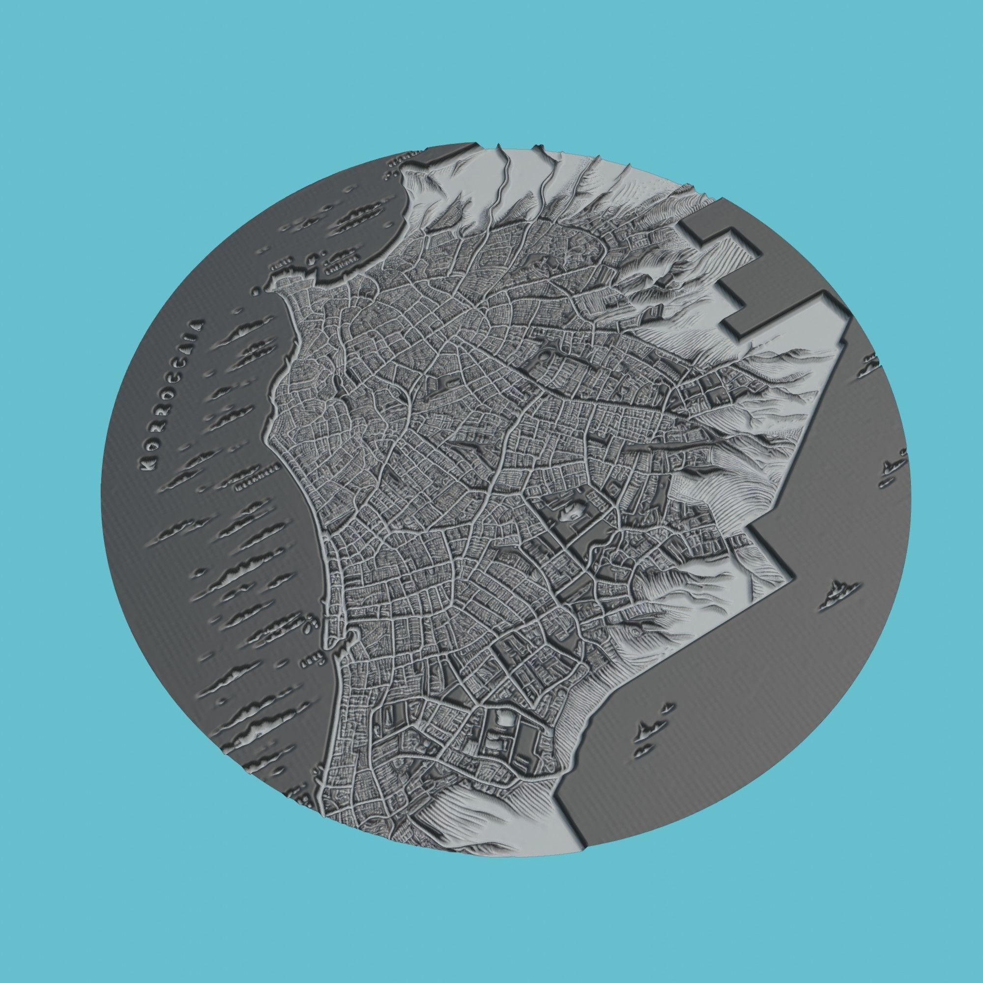 Morocco Map Medallion Wall Art Printer 3D print model_1