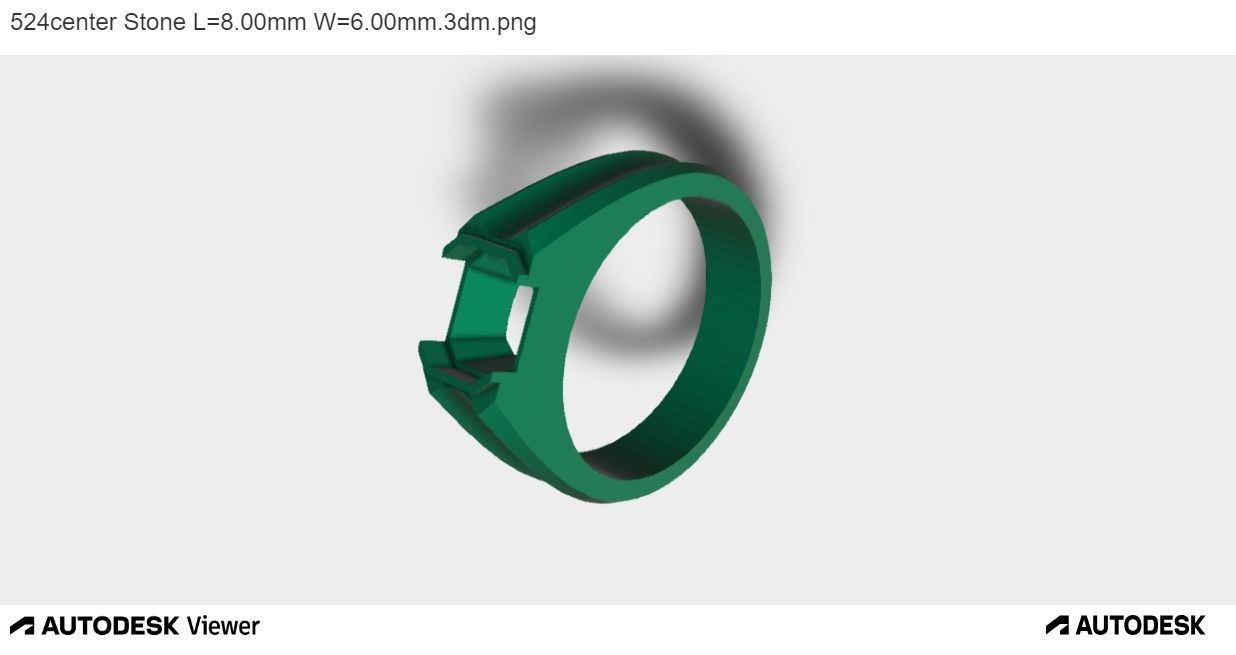 Men Ring with an Emerald Cut Center Stone 3D print model_2