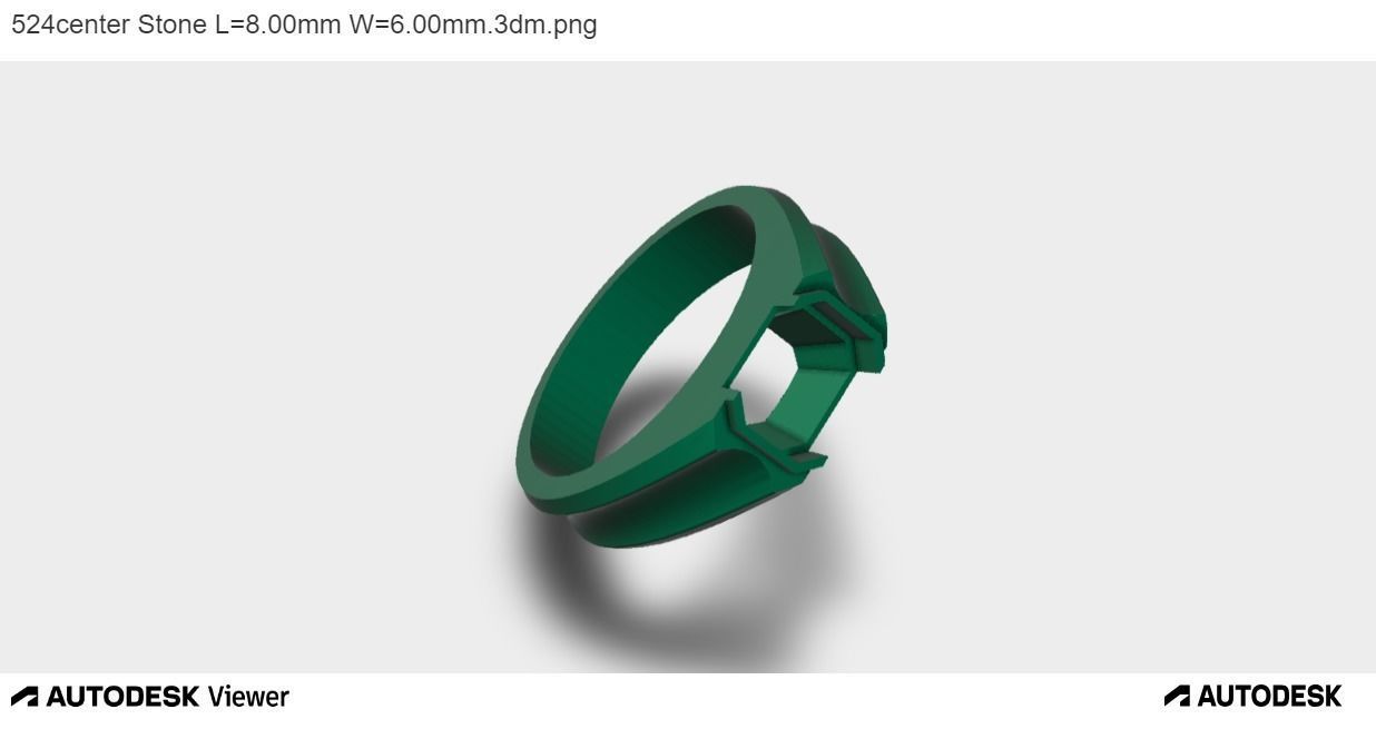 Men Ring with an Emerald Cut Center Stone 3D print model_3