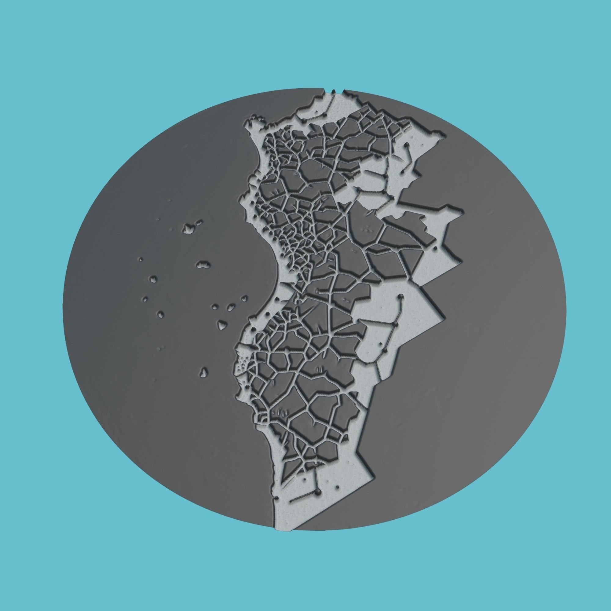 Morocco Map Medallion Wall Art Printer 3D print model_1