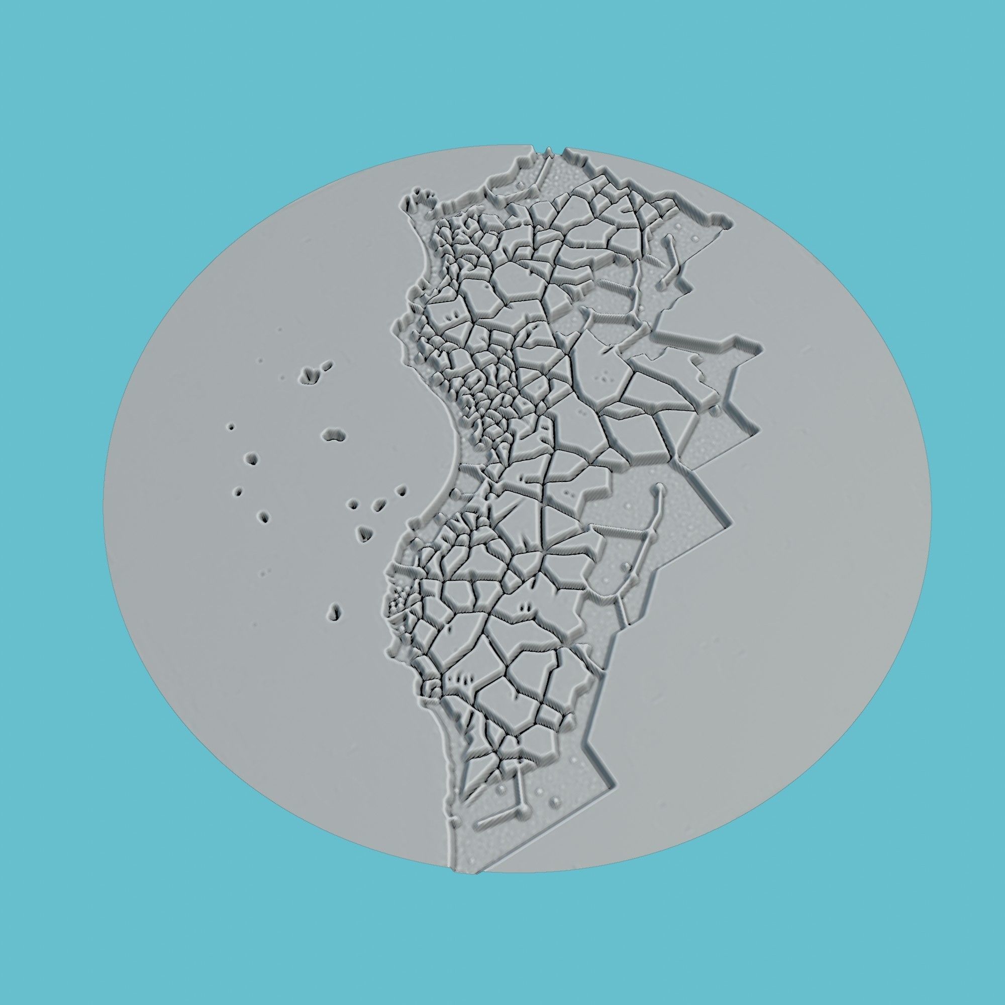 Morocco Map Medallion Wall Art Printer 3D print model_3