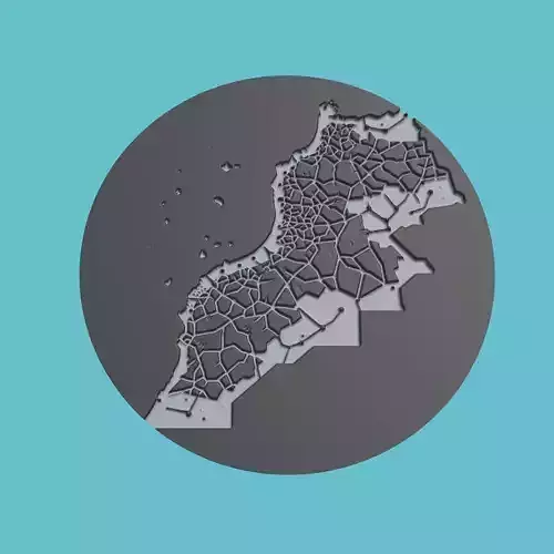 Morocco Map Medallion Wall Art Printer