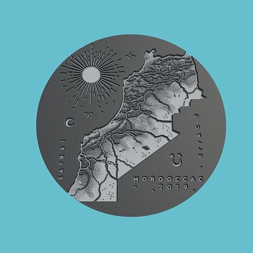 Morocco Map Medallion Wall Art Printer 3D print model