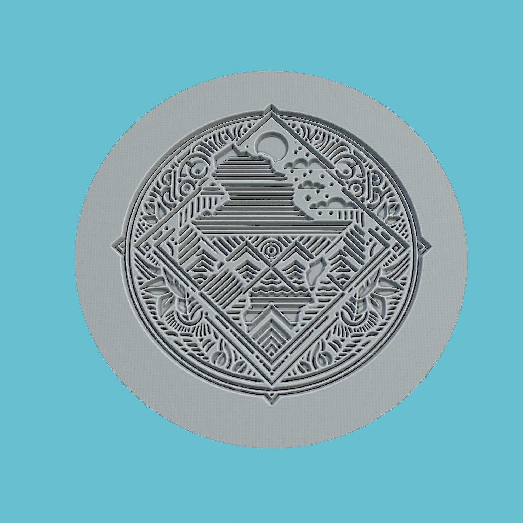 Mozambique Map Medallion Wall Art Printer 3D print model_2