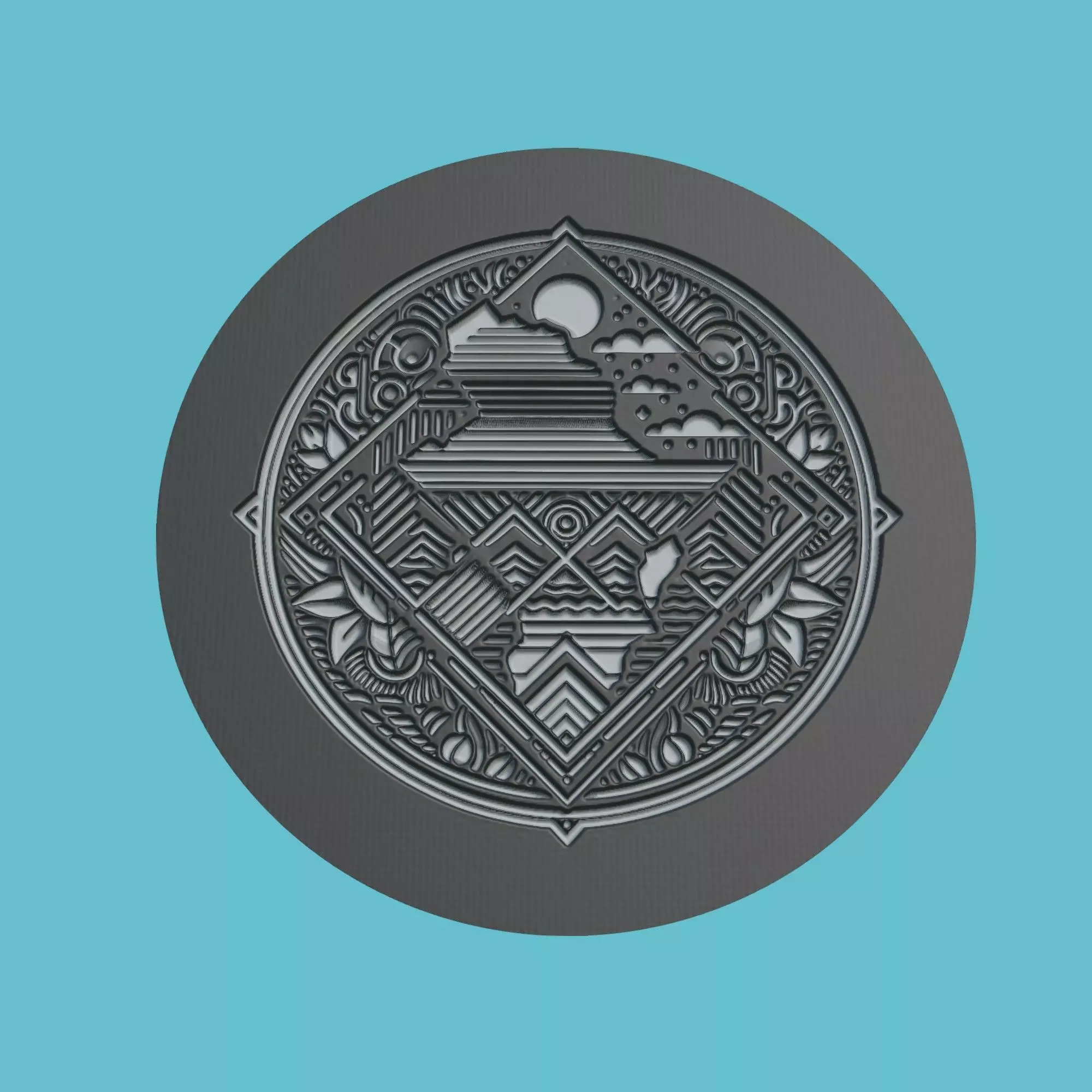Mozambique Map Medallion Wall Art Printer 3D print model_0