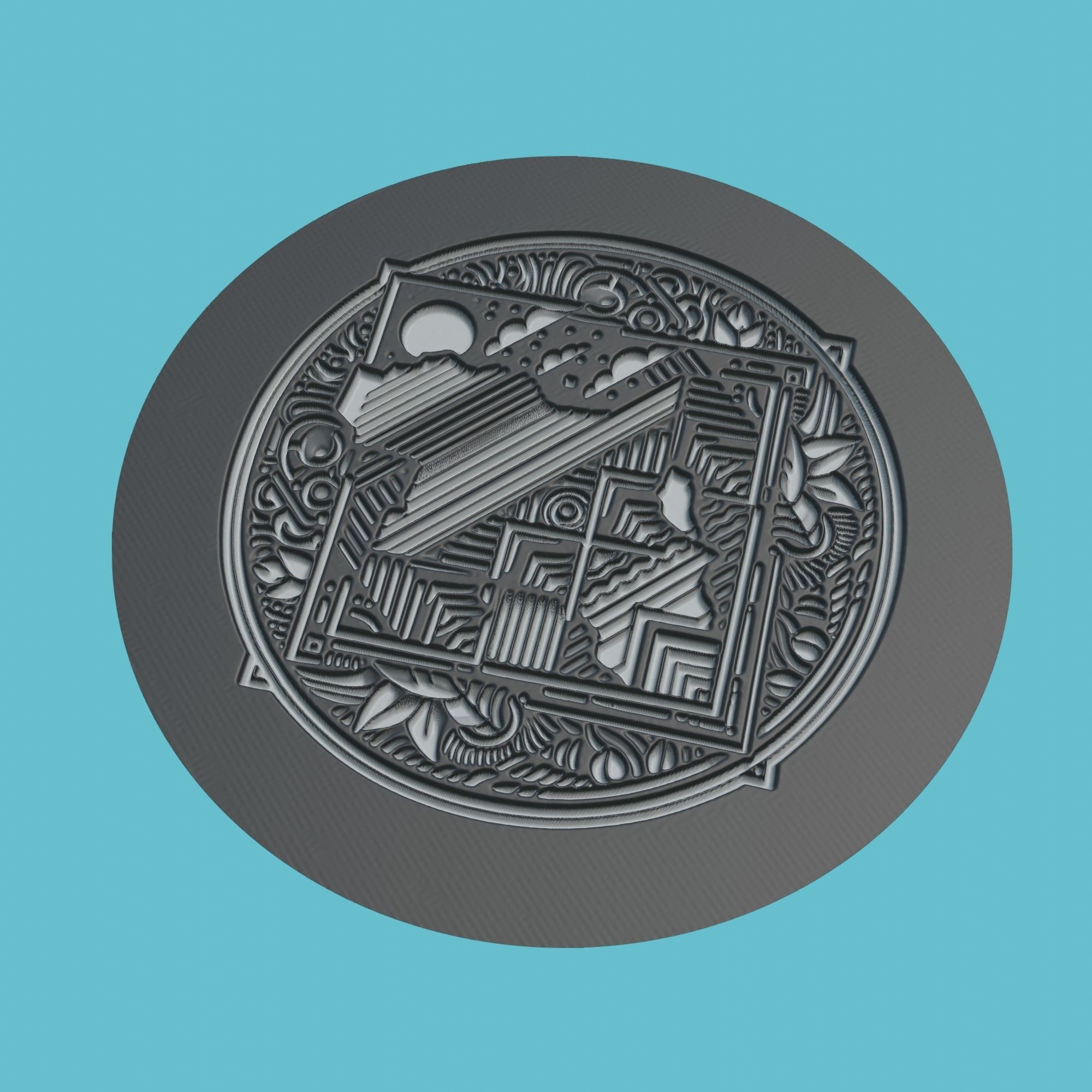 Mozambique Map Medallion Wall Art Printer 3D print model_1