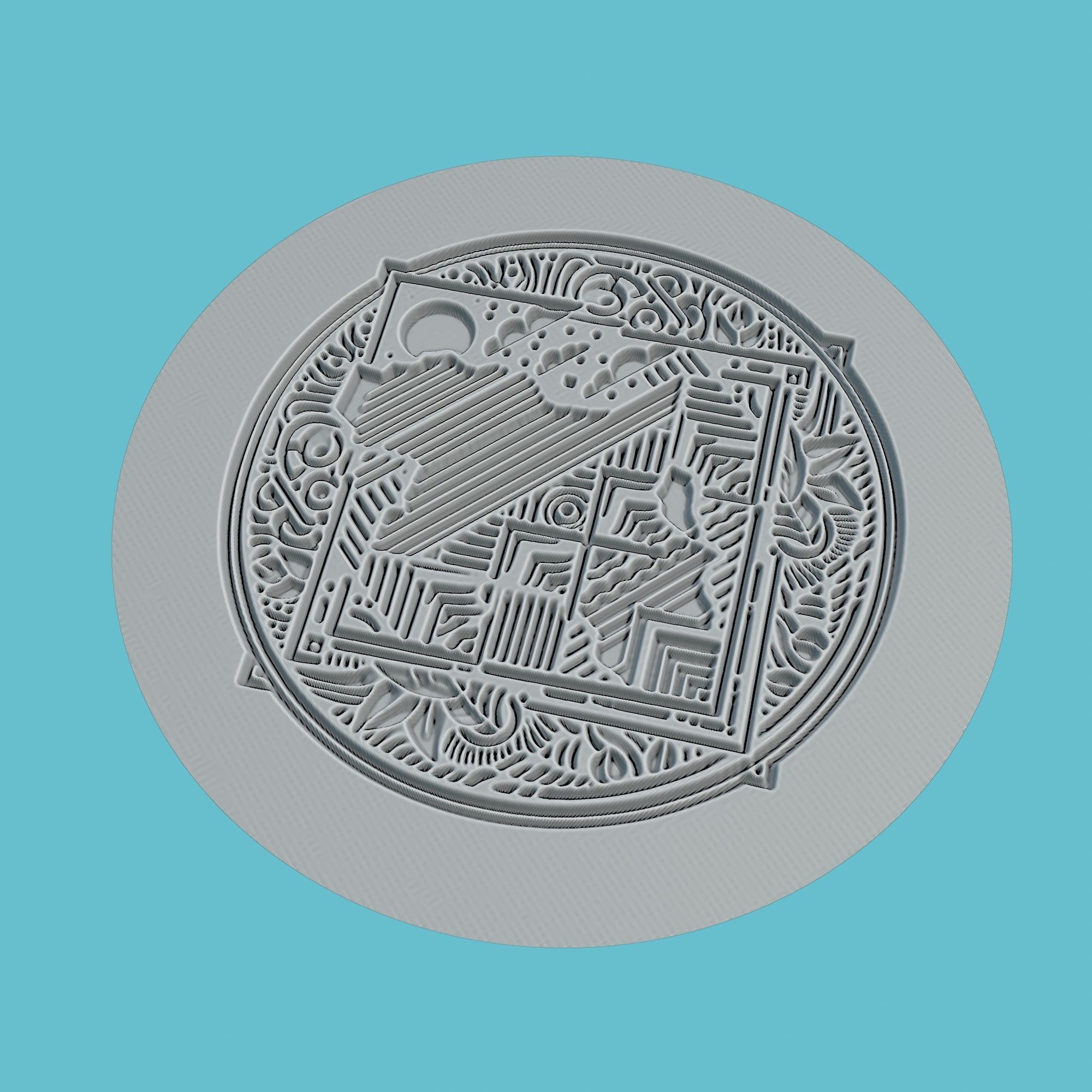 Mozambique Map Medallion Wall Art Printer 3D print model_3