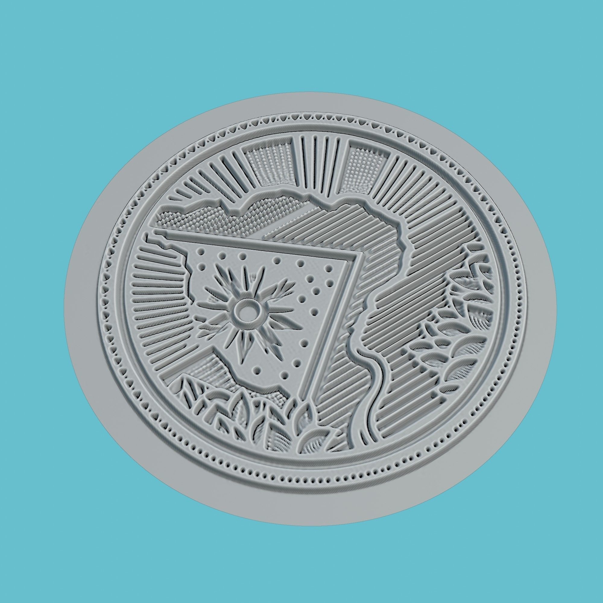 Mozambique Map Medallion Wall Art Printer 3D print model_3