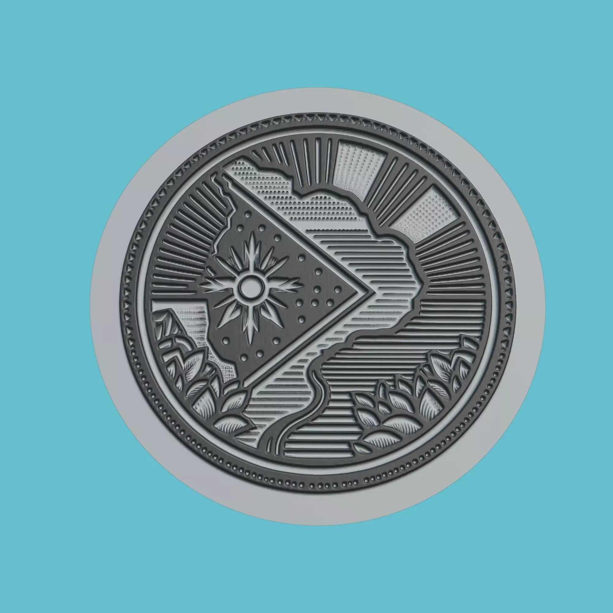 Mozambique Map Medallion Wall Art Printer 3D print model_0