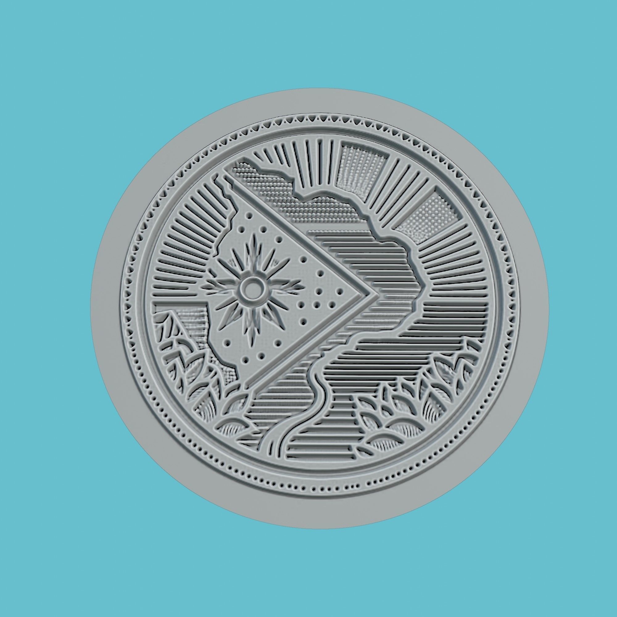 Mozambique Map Medallion Wall Art Printer 3D print model_2