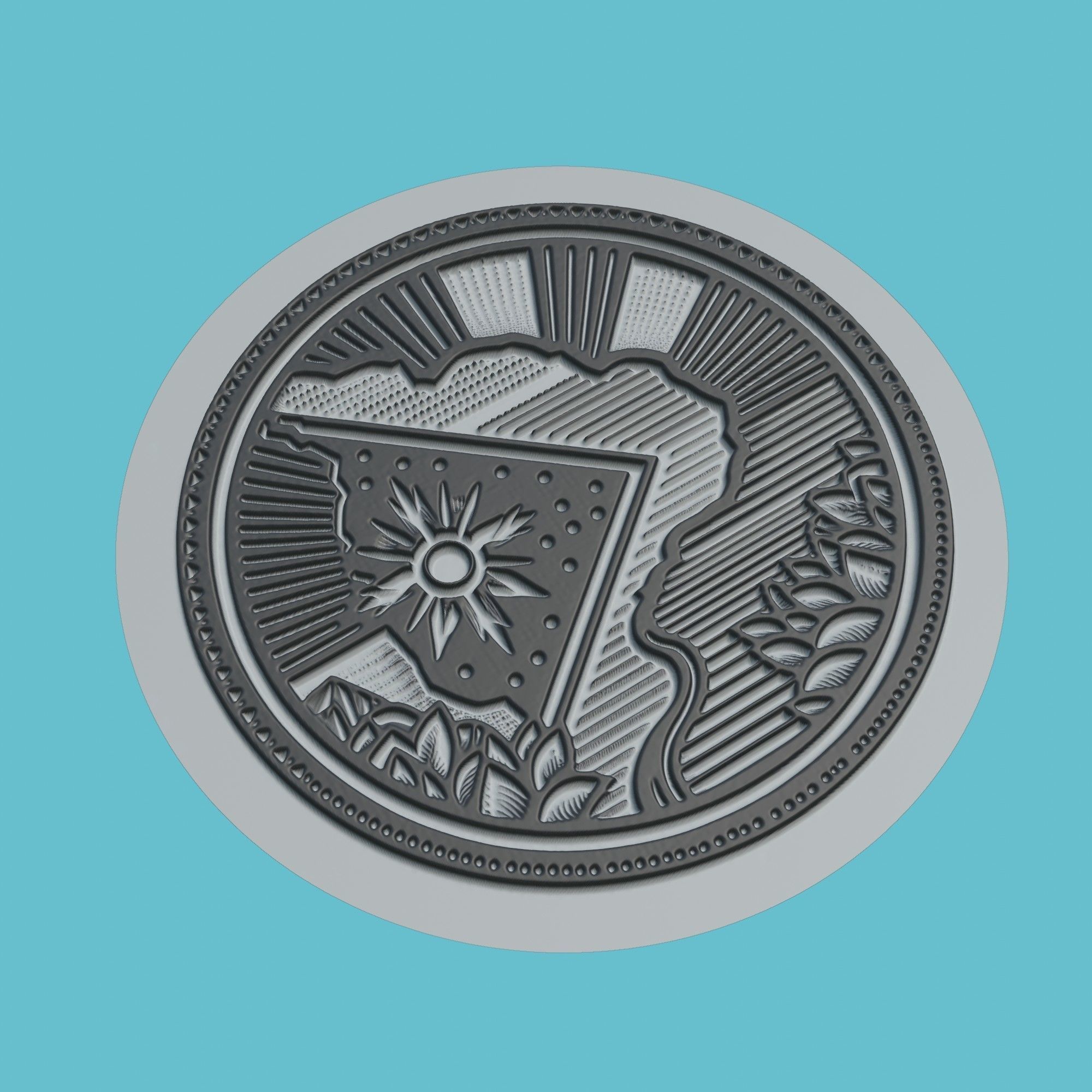 Mozambique Map Medallion Wall Art Printer 3D print model_1