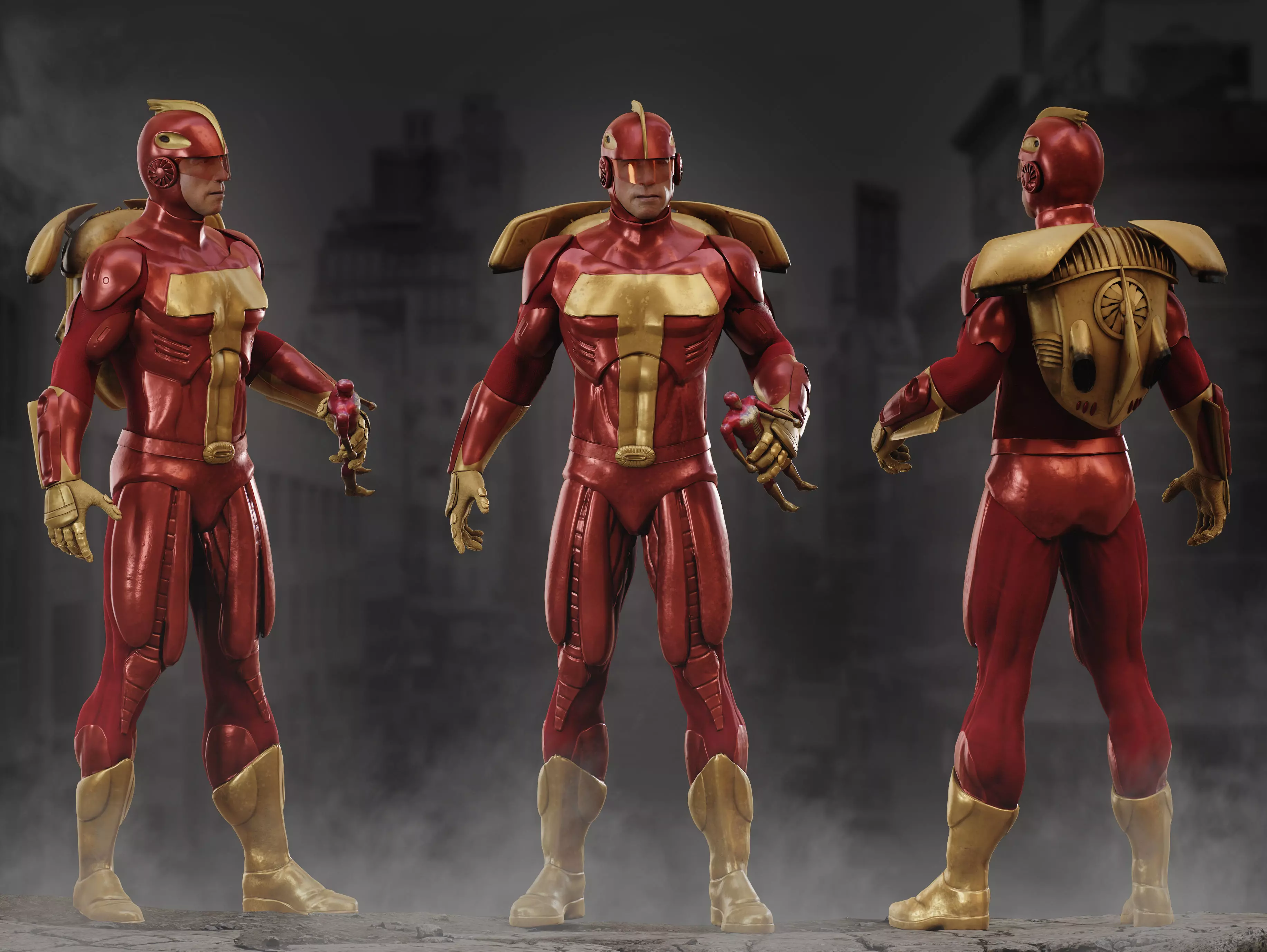 Turboman Low-poly 3D model_0