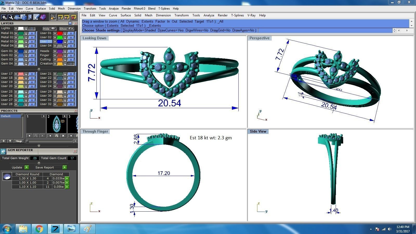 Light Weight Ring 3dm renders details 3D print model_12