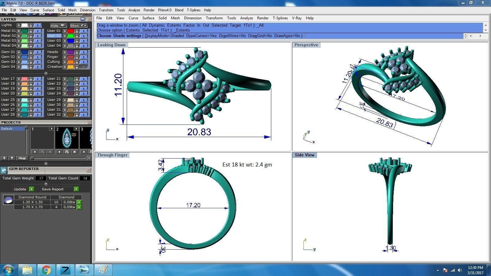 Light Weight Ring 3dm renders details 3D print model_12