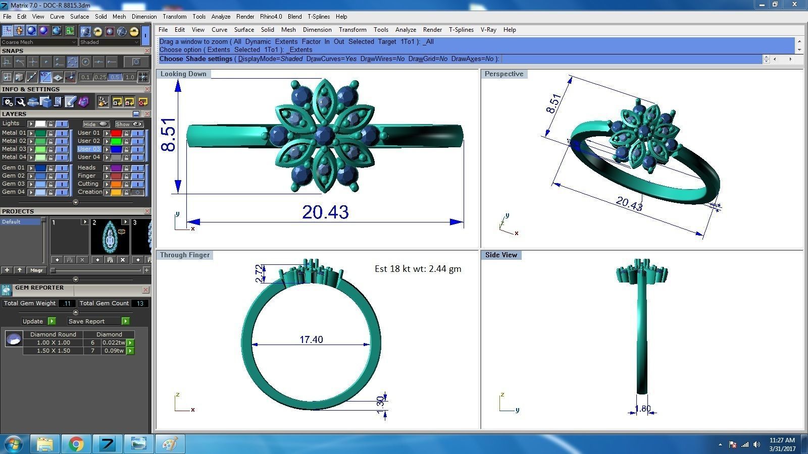 Light Weight Ring 3dm renders details 3D print model_12